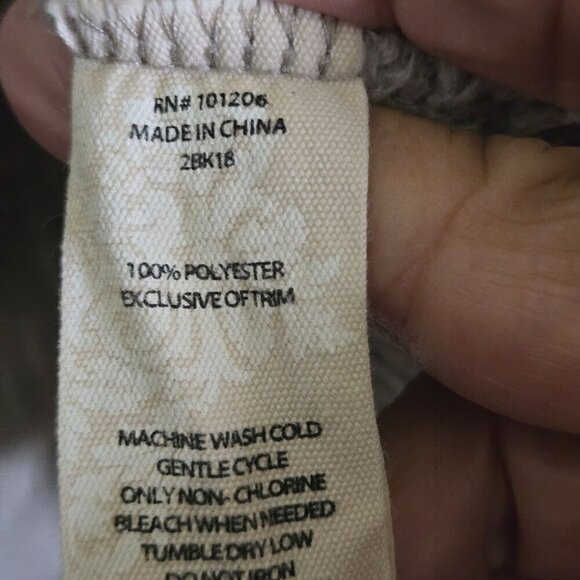 Soft Surroundings Taupe Plush Chenille Button Hooded Sweater Jacket Size XS - Picture 5 of 5